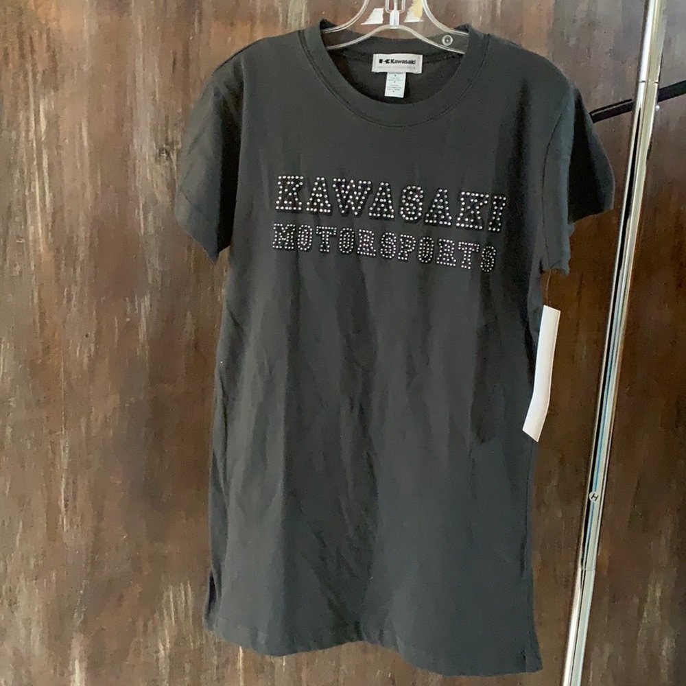 Black Women's Short Sleeve Tee Kawasaki Motorsports